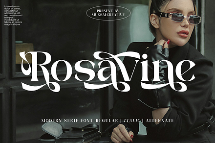 Rosavine, a Serif Font by Muksal Creative