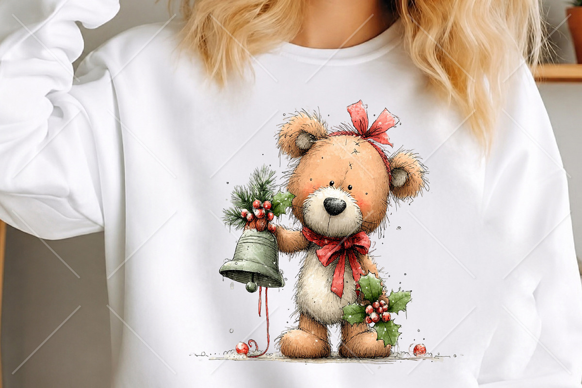 Whimsical Christmas Bear Clipart PNG, a Seasonal Illustration by Canvas Craft (Photo 5 of 10)