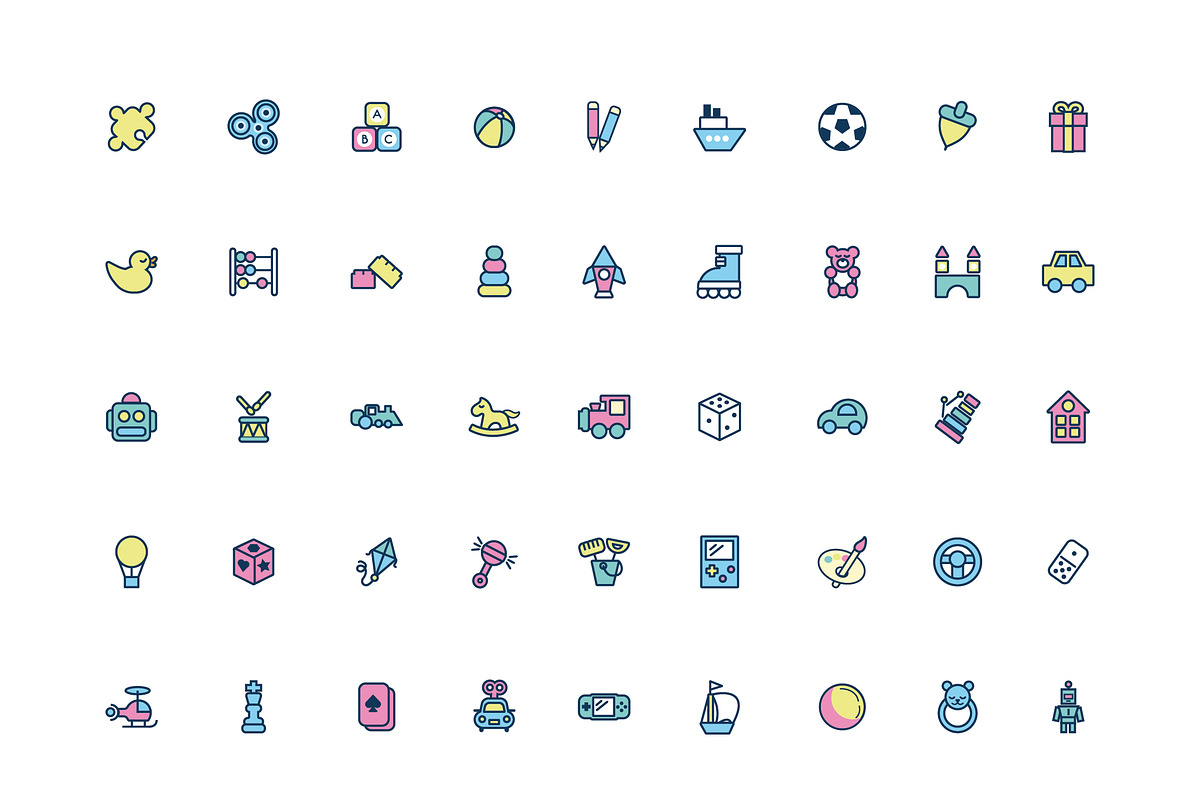 Toys Minimal Icons Set