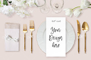 Wedding table w Charger Mockup PSD, a Product Mockup by Maddy's Art & Mockups (Thumbnail 1 of 6)