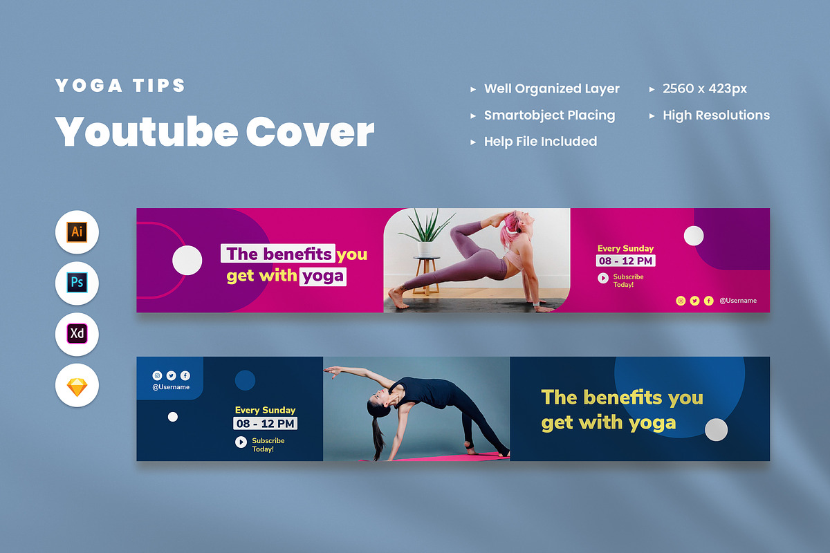 Yoga Tips Youtube Cover, a Social Media Template by Rahardi Creative (Photo 1 of 4)