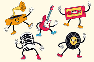 Cream Music Mascot Illustration, an Illustration by graphicook