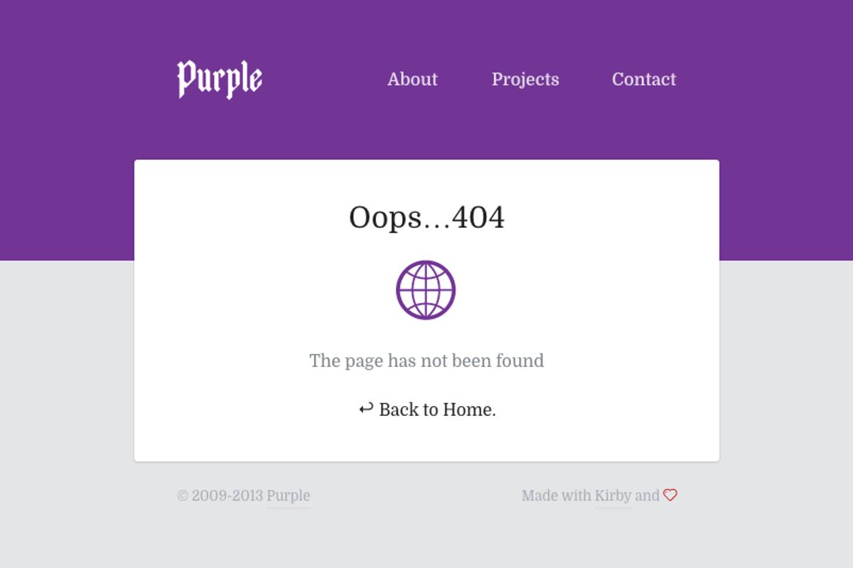 Purple, for Kirby 2 CMS, a Templates & Theme by Starckio (Photo 5 of 5)