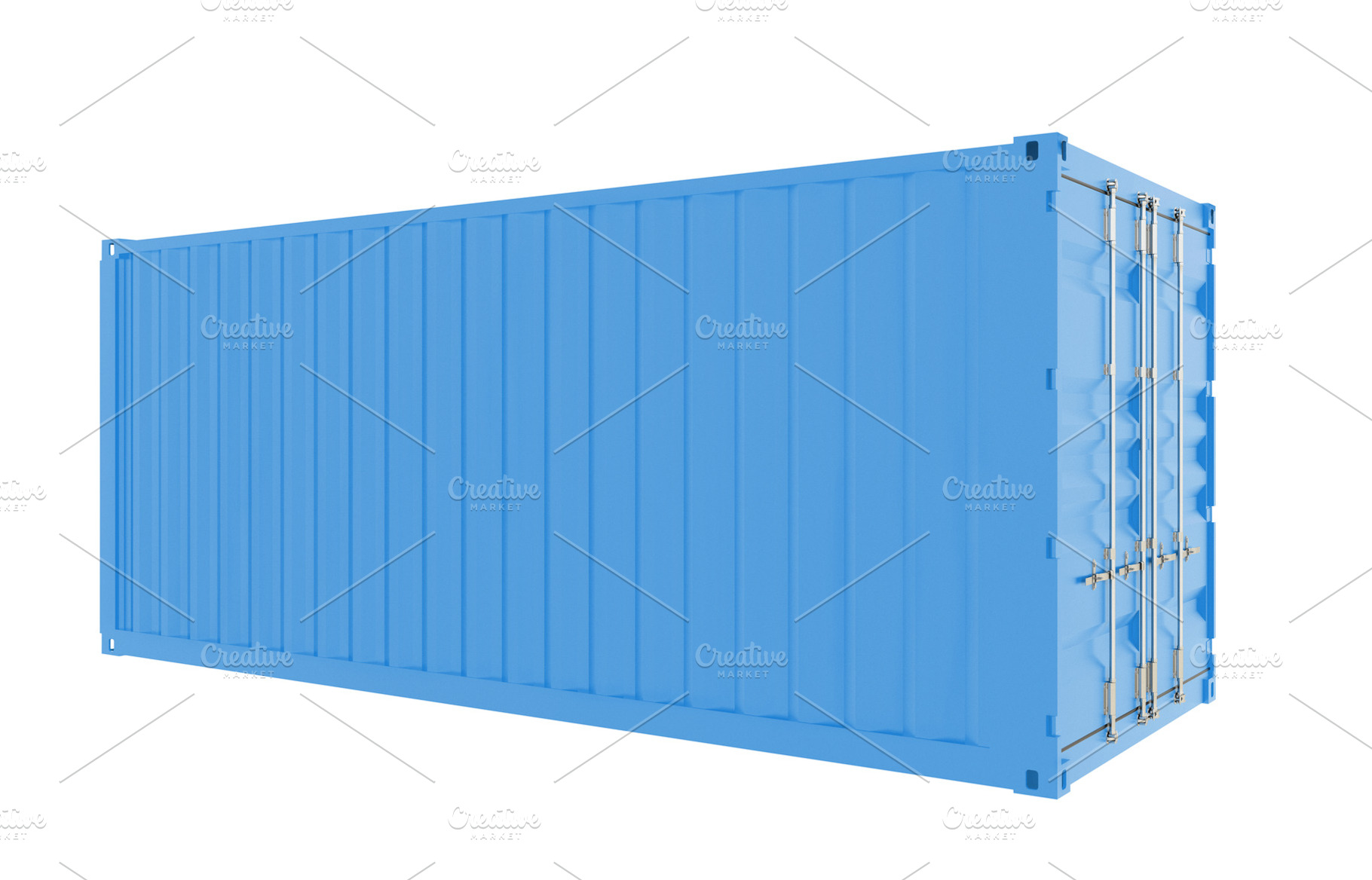 New blue cargo container isolated, a Transportation Photo by BOOCYS