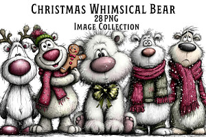 Christmas Whimsical Bear Clipart, an Illustration by Dream Creation
