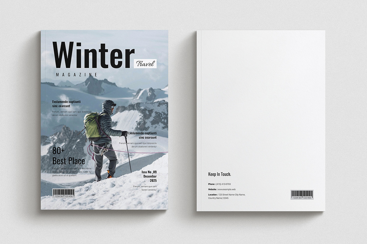 Winter Travel Magazine Template, a Magazine Template by Cleffon_Graphic_Studio (Photo 11 of 11)