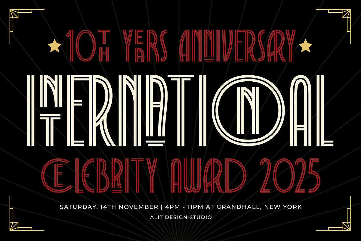 Decola Art Deco Typeface, a Serif Font by alit design (Photo 3 of 15)