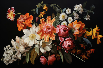 Bouquet of spring flowers on a black, a Photo by Iftikhar Alam