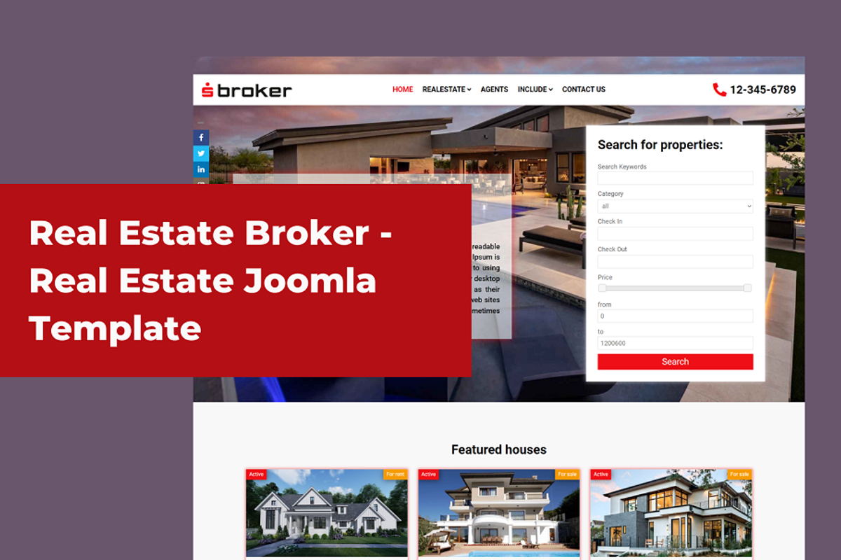Real Estate Broker Joomla Template, a HTML Template by Ordasoft (Photo 1 of 3)