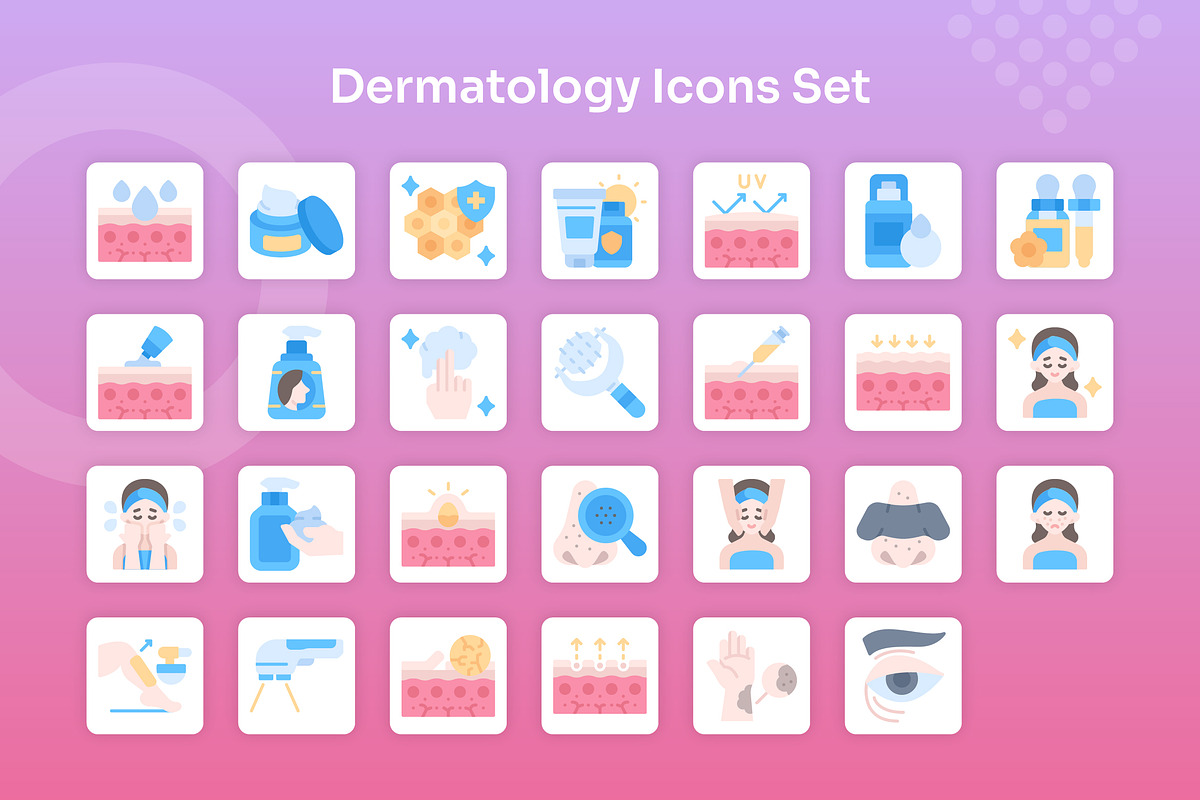 Dermatology Icons Set - Flat, an Icon by Kmg Design (Photo 2 of 2)