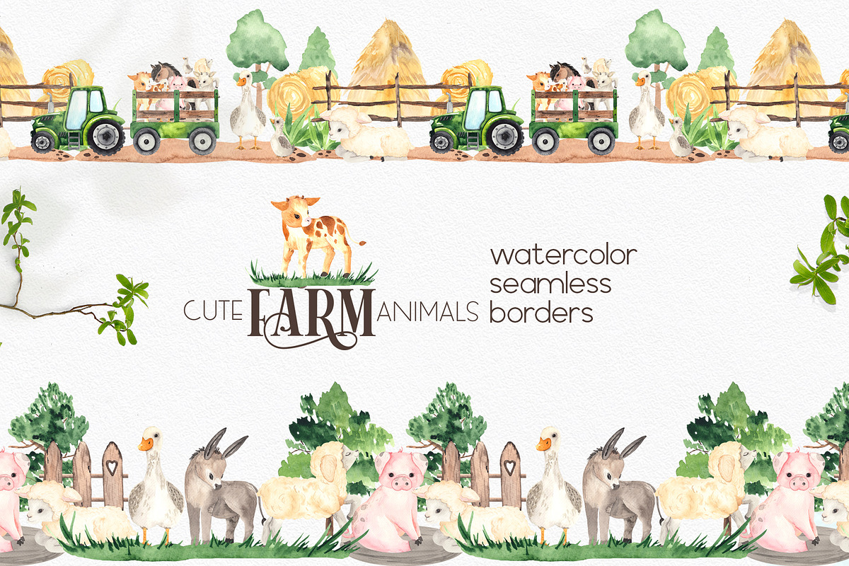 Watercolor Farm Animals, an Object Graphic by Ana-Sakuta (Photo 7 of 20)