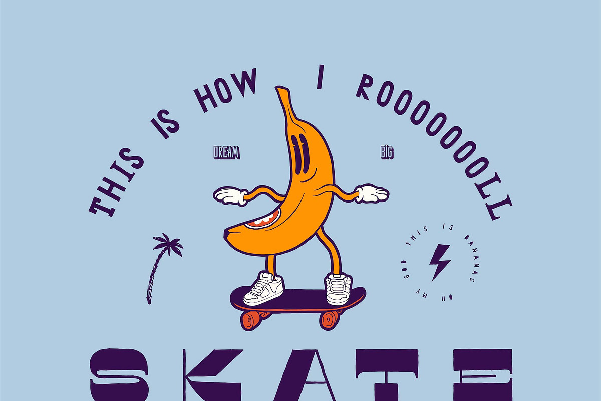 Banana Skater, a Sport Illustration by hand draw (Photo 6 of 6)
