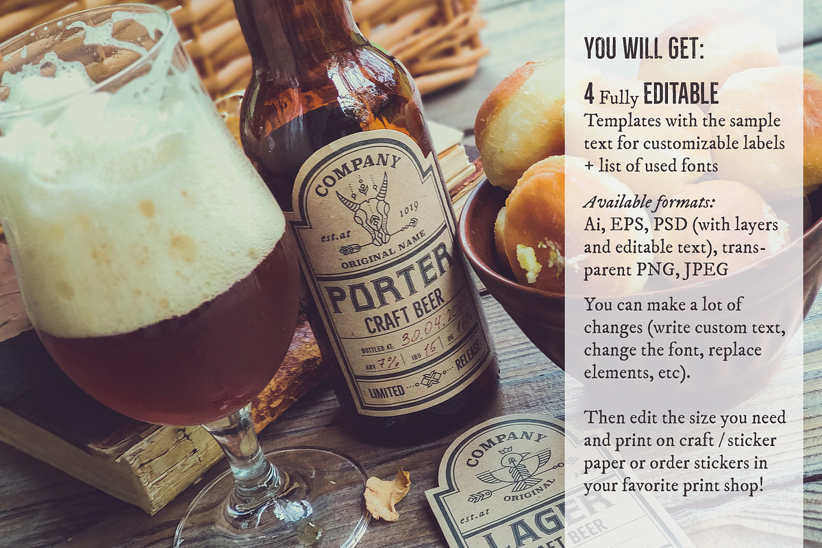 Beer Labels: Editable Set, a Templates & Theme by Lumitar (Photo 2 of 6)