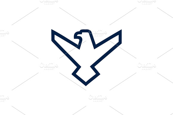 Eagle emblem in simple outline preview 2