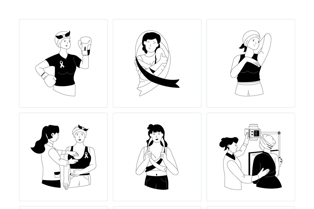 Breast Cancer Vector Pack, a Person Illustration by Prosymbols (Photo 8 of 8)