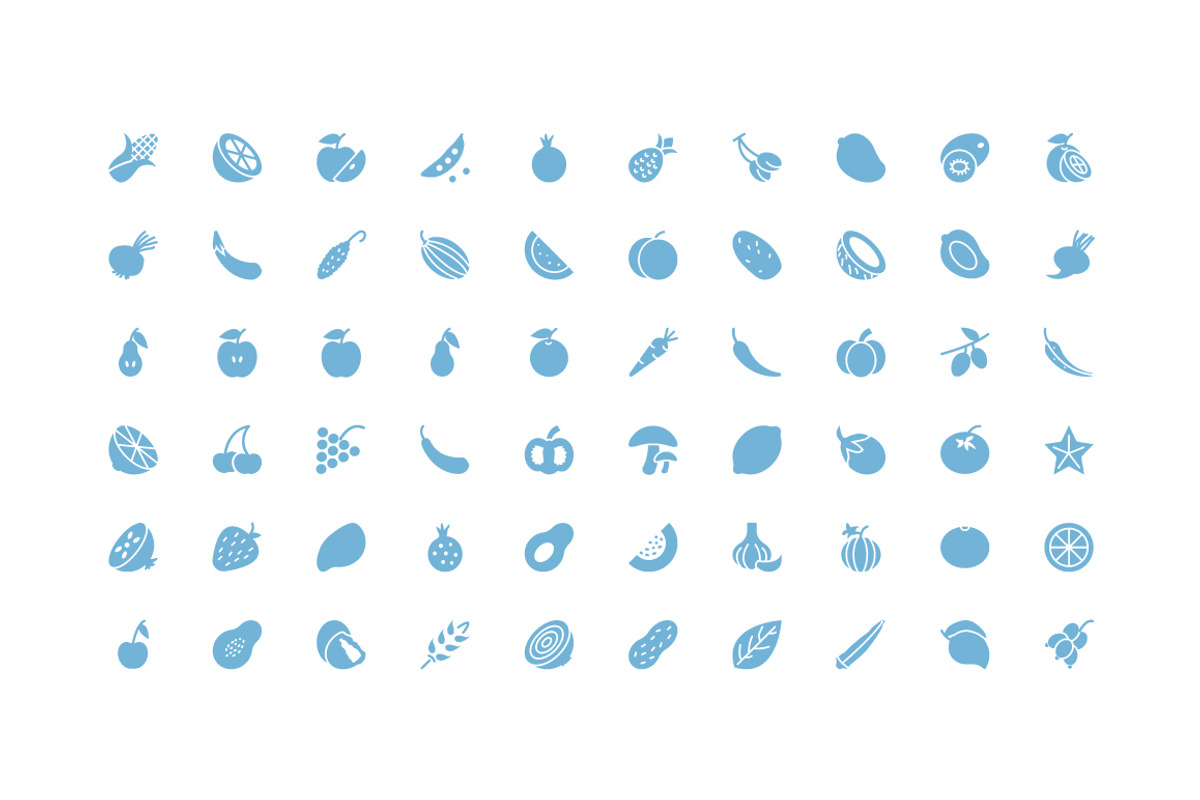 50+ Fruit and Vegetable Icons preview 3