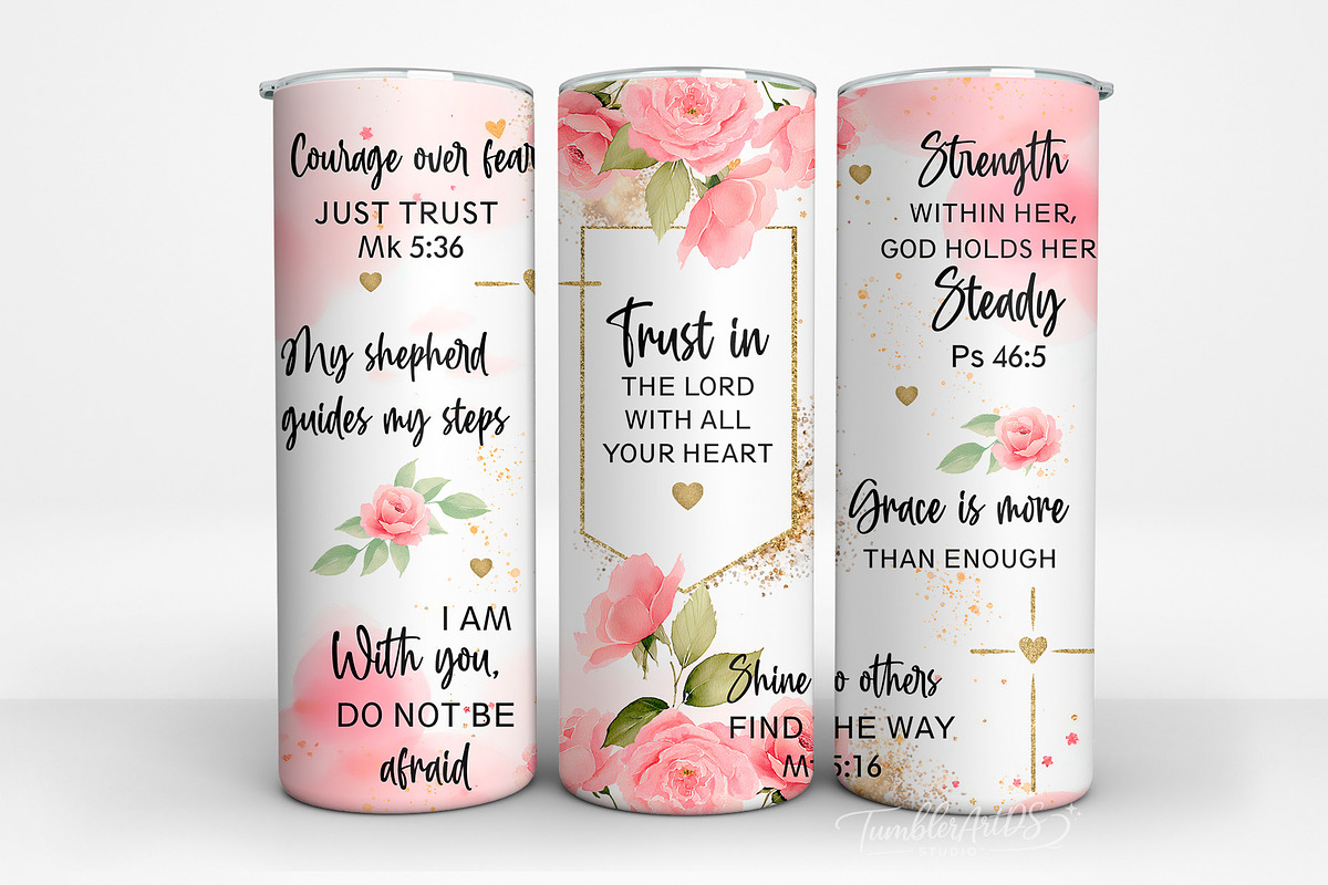 Floral Bible Verse Tumbler PNG, a Pattern Graphic by TumblerArtDS (Photo 1 of 3)