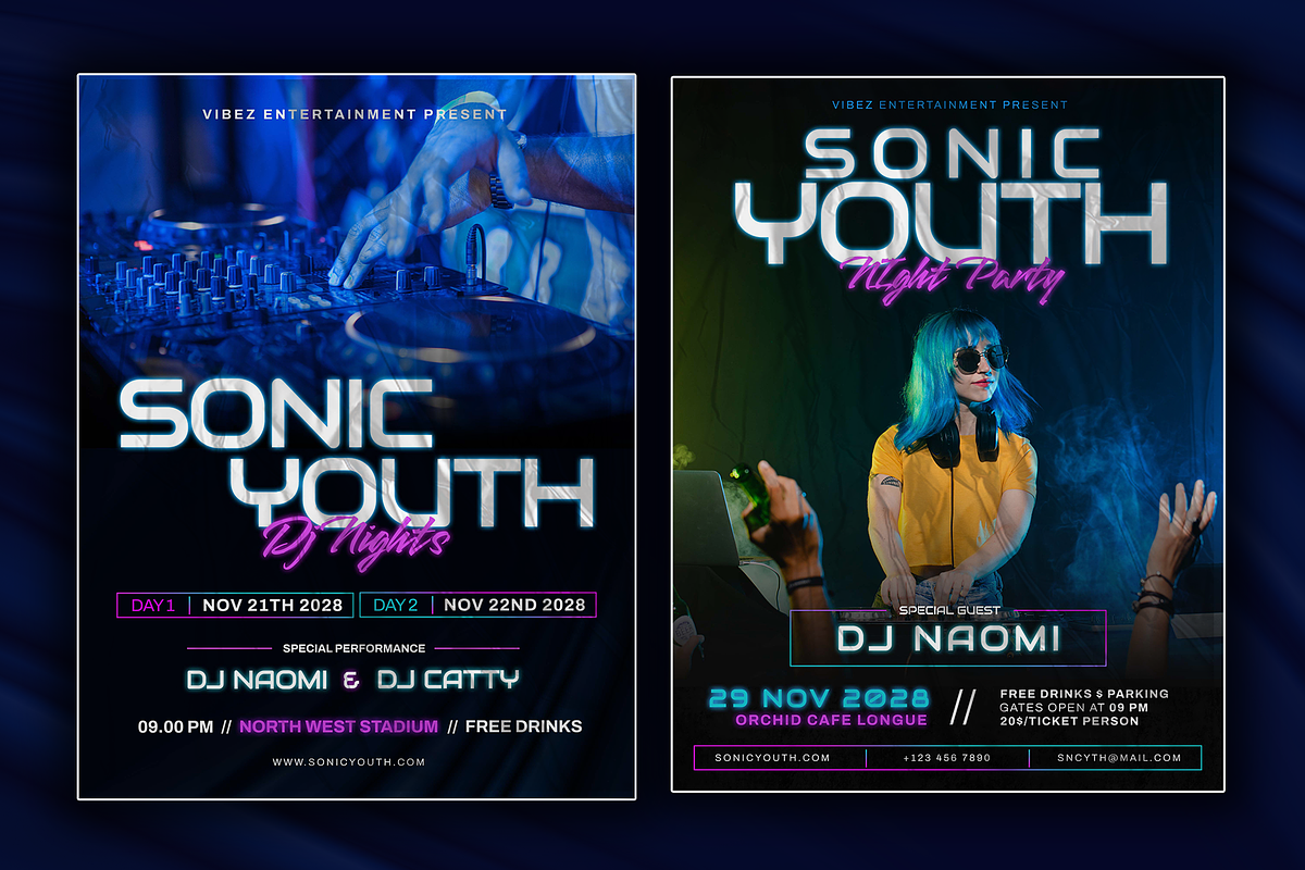 SONIC - DJ Event Flyer Templates, a Flyer Template by Inviline.co (Photo 2 of 7)