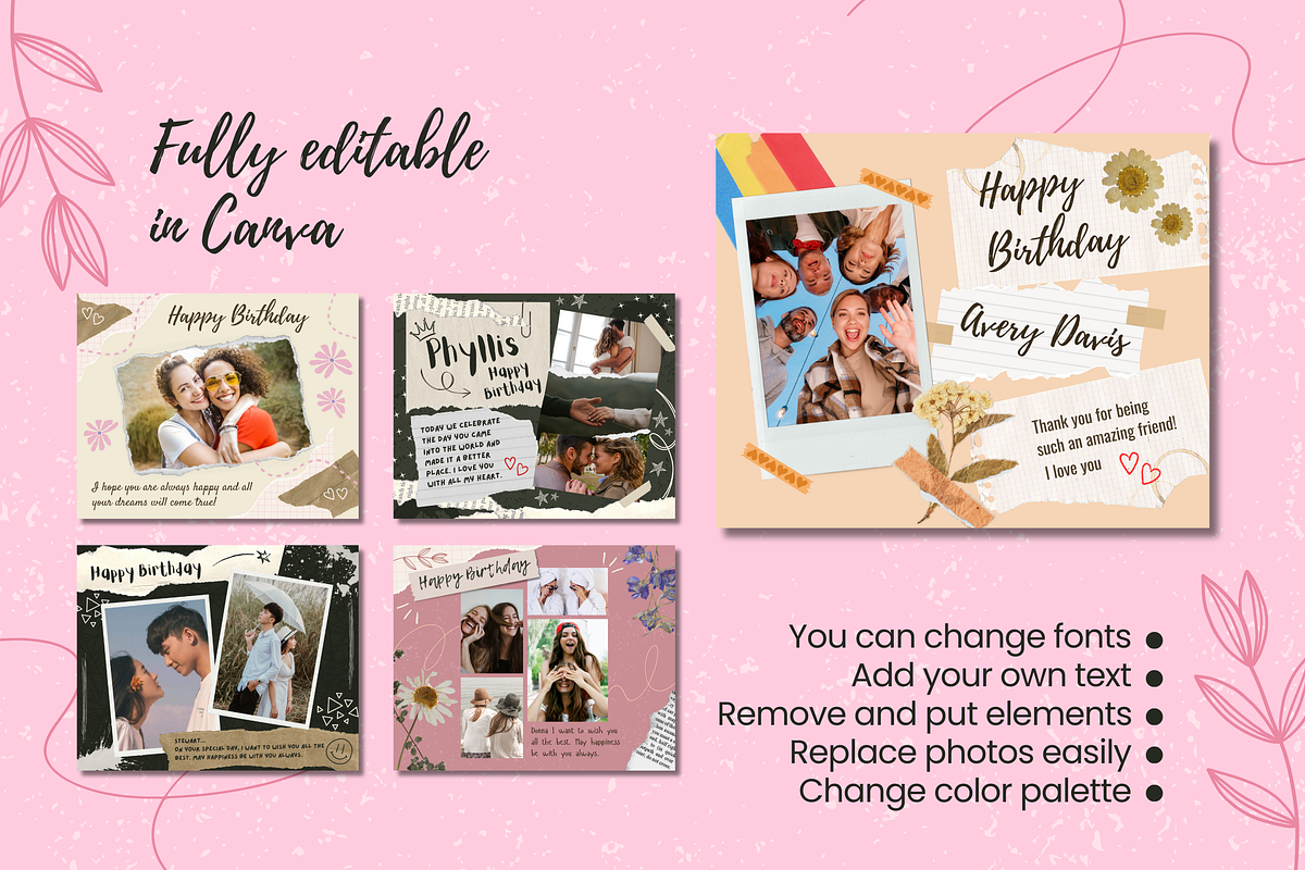 5 Happy Birthday Scrapbook Templates, a Templates & Theme by TemplateCastleStore (Photo 9 of 9)