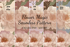 Flower Magic Seamless Pattern, a Pattern Graphic by LUSH Studio