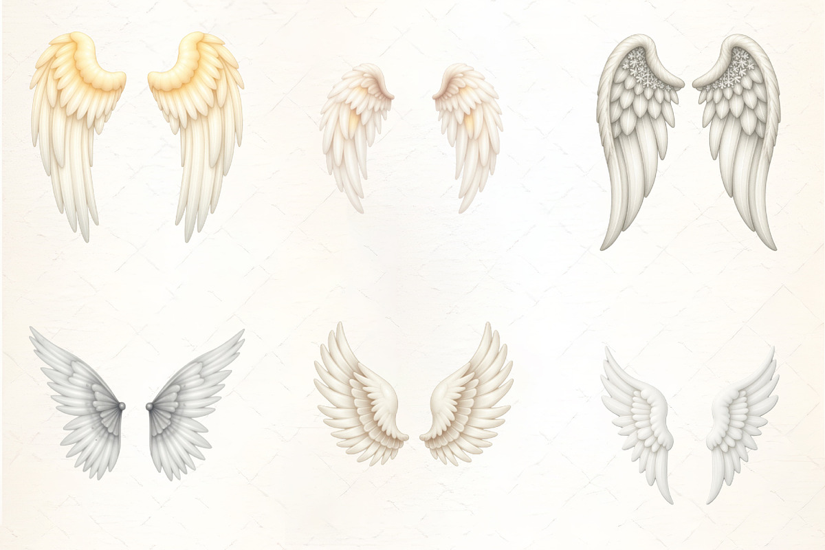 Holiday Angel Wings Clipar, an Illustration by CrexoraLab (Photo 3 of 5)