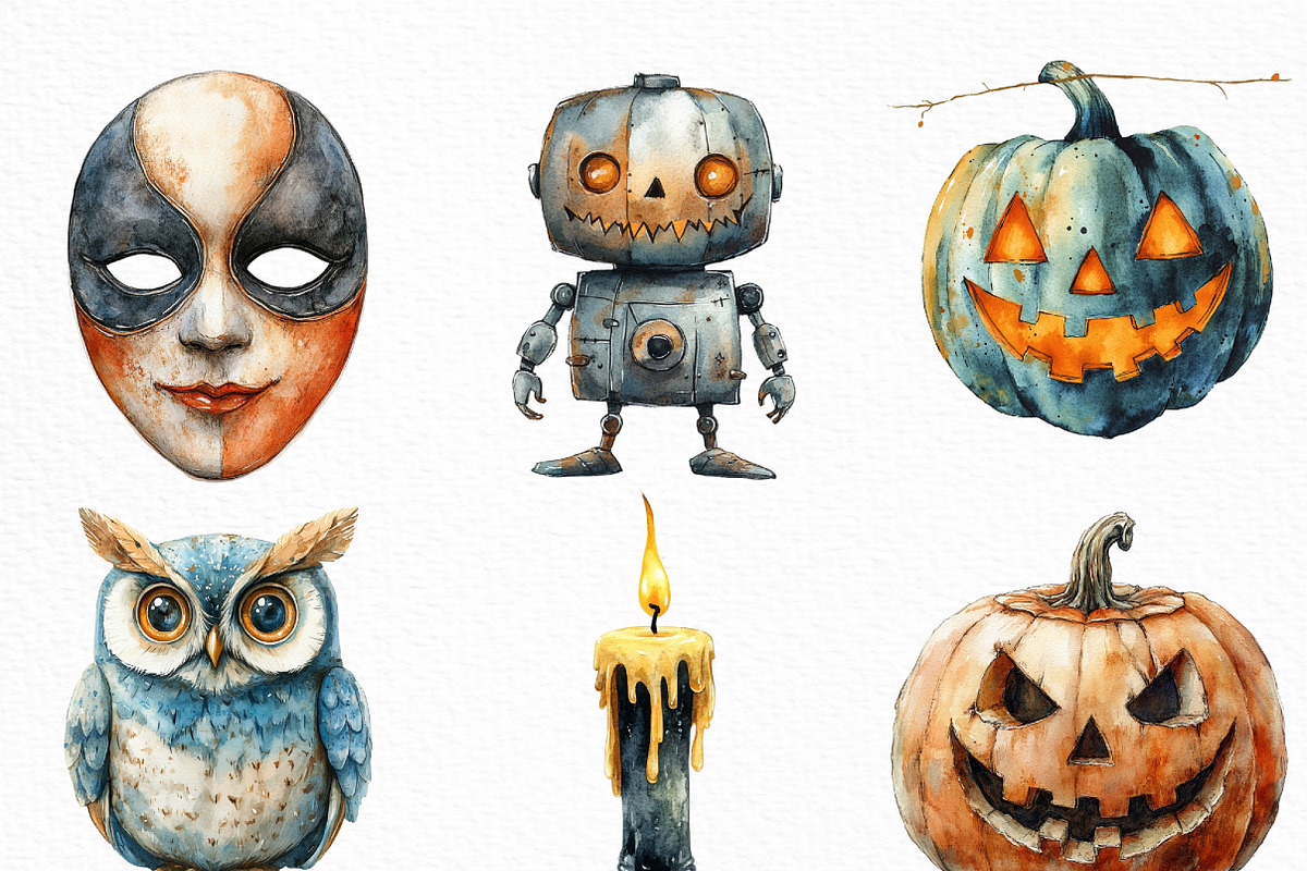Vintage Halloween Décor Clipart, an Illustration by Craft Nest (Photo 5 of 6)