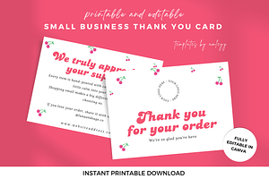 Cute Small Business Thank You Card, a Card Template by Elegant_Studio44