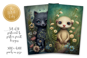 Forest Animals Postcard Print Set 2