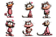 Whimsical Valentine Cats Clipart, an Illustration by Dream Creation (Thumbnail 3 of 8)