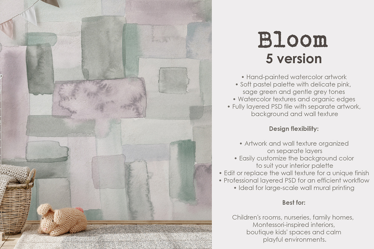 Alura watercolor abstract wall mural, a Wallpaper Graphic by Timofi Art (Photo 17 of 20)