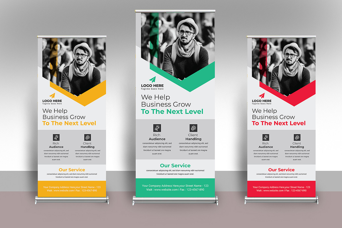 Business Rollup Banner 3 Colour, a Stationery Template by creative-som (Photo 1 of 4)
