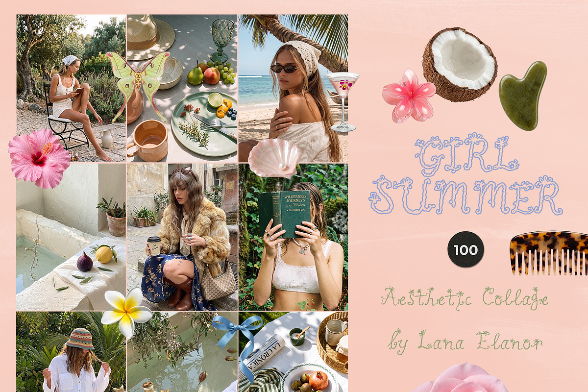 GIRL SUMMER Pastel Feminine Collage, an Object Graphic by Lana Elanor (Photo 4 of 10)