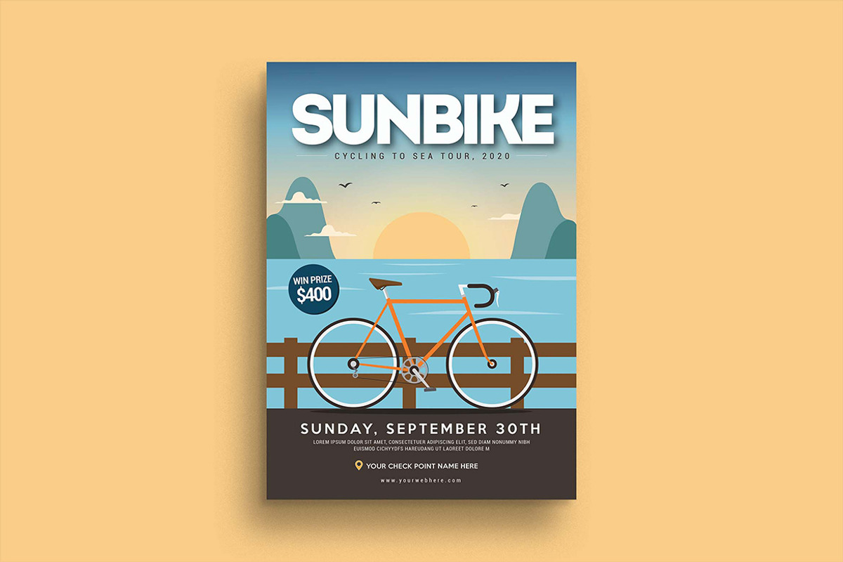 Bicycle Tour Fest Flyer, a Flyer Template by megarez (Photo 2 of 3)
