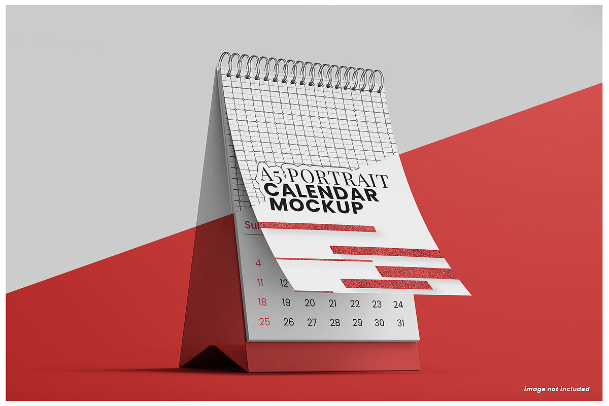 A5 Vertical Desk Calendar Mockup Set, a Household Mockup by Remnand Studio (Photo 10 of 10)