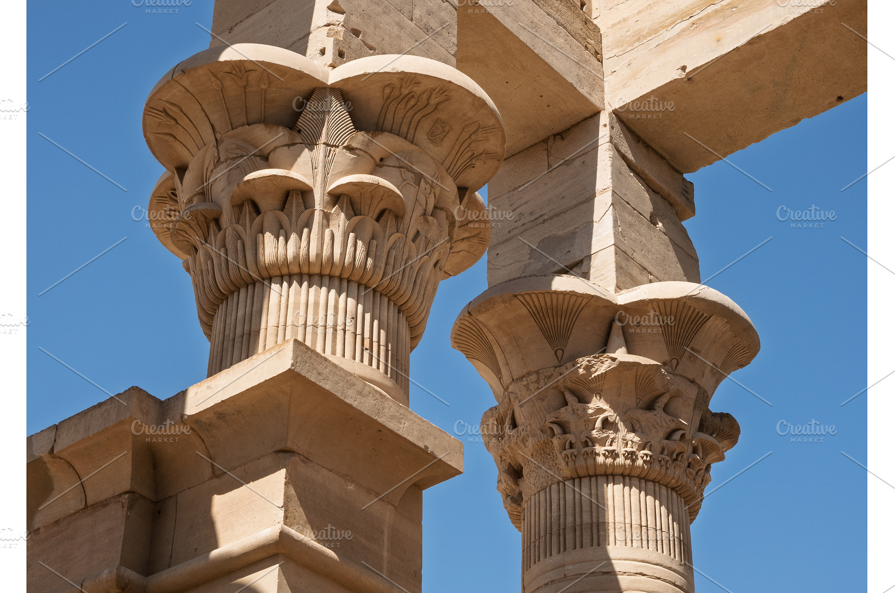 Detail of carving of the tops of the, an Architecture Photo by Backyard Stock