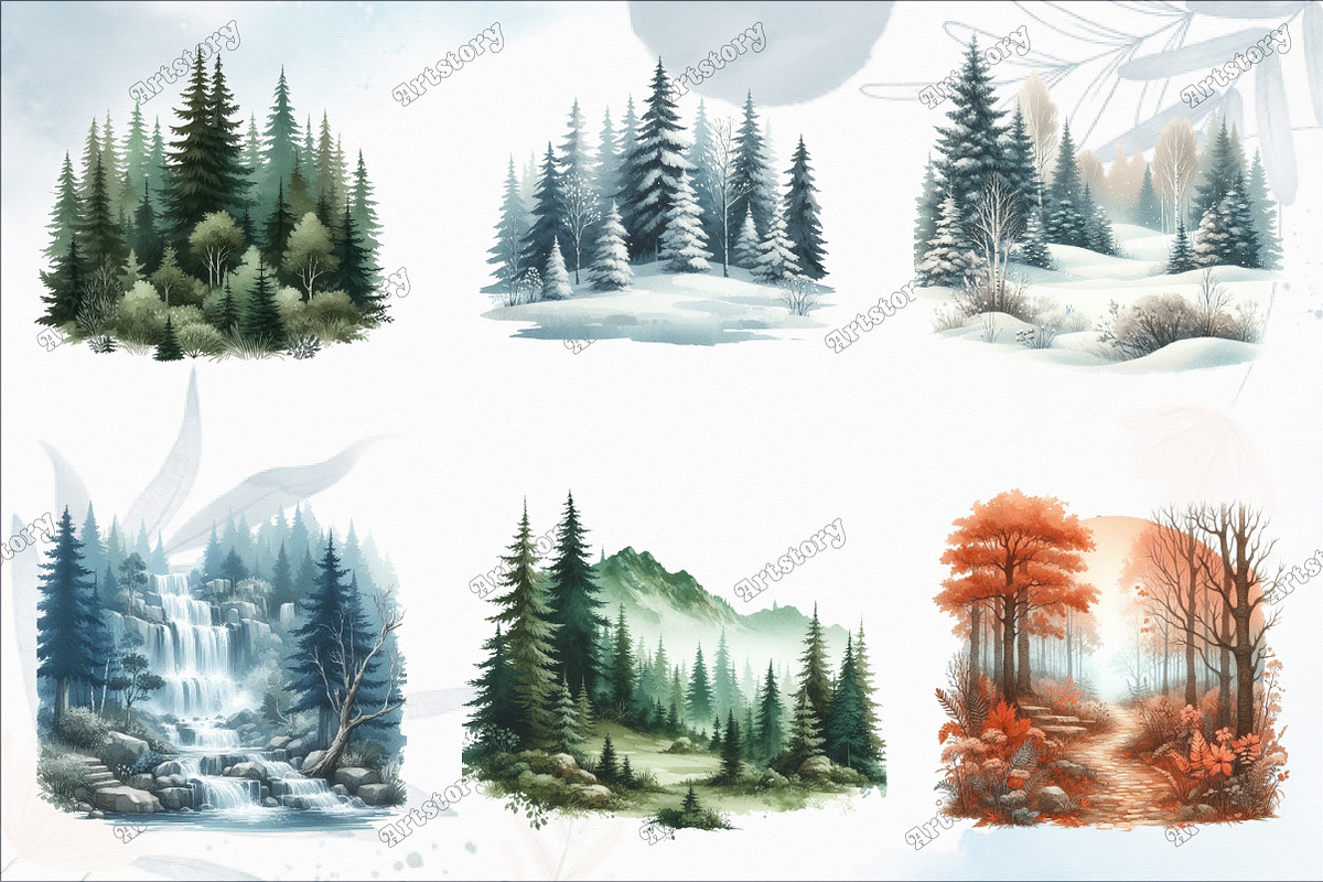 Forest Landscapes PNG Clipart, an Illustration by designcity5 (Photo 2 of 5)