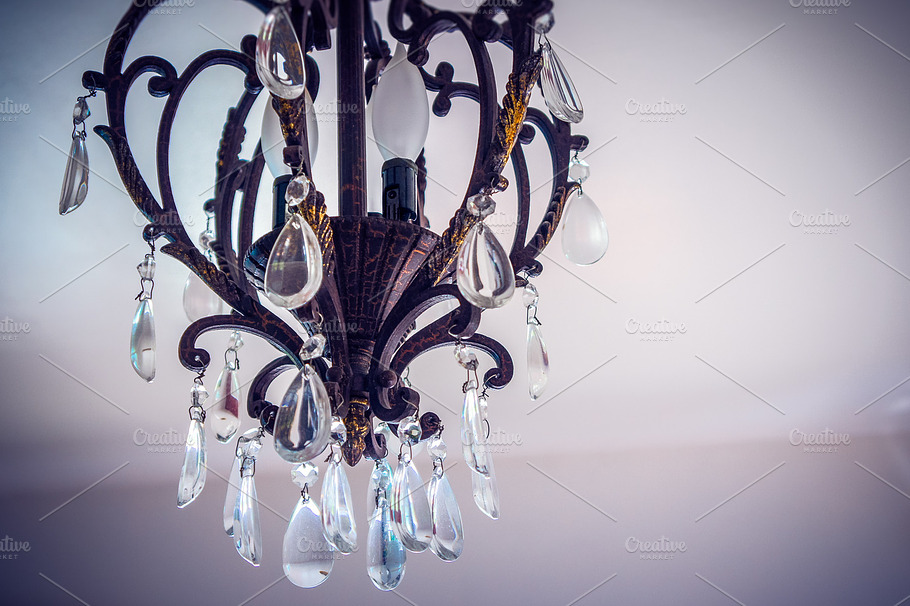 Aged Crystal Chandelier 2