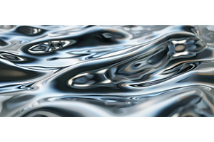 Smooth liquid chrome surface with, an Abstract Photo by piter.goskov