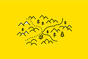 Mountains map, set graphic elements, a Texture Illustration by Ilia Design (Thumbnail 5 of 7)