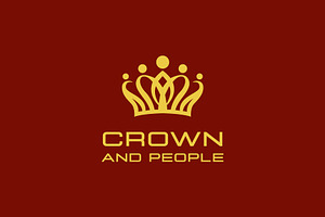 Abstract crown with people logo, a Branding & Logo Template by funpixel