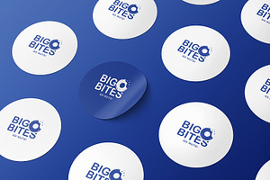 Isometric Round Stickers Mockup