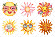 Groovy Cute Summer Sun Clipart, an Illustration by Dream Creation (Thumbnail 4 of 6)
