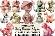 Baby Dinosaur Clipart Bundle, an Illustration by Craft Nest (Thumbnail 1 of 4)