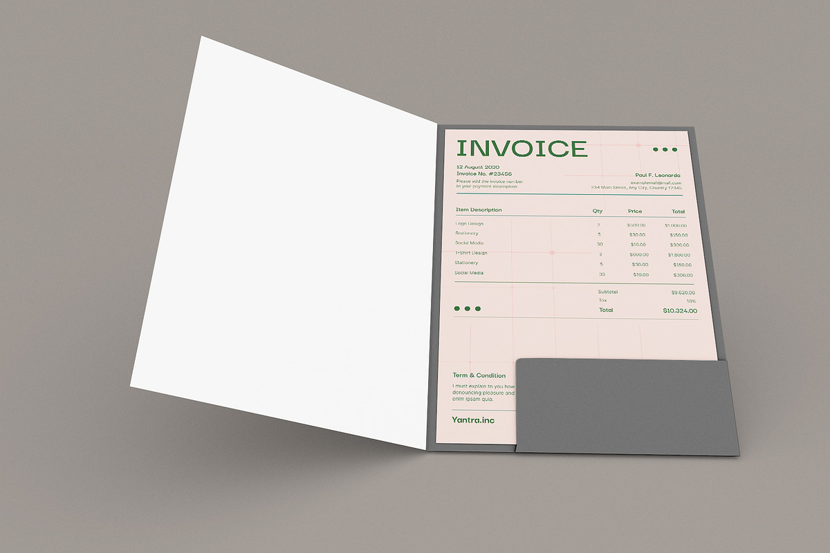 Simple Invoice, a Stationery Template by Neermana (Photo 2 of 4)