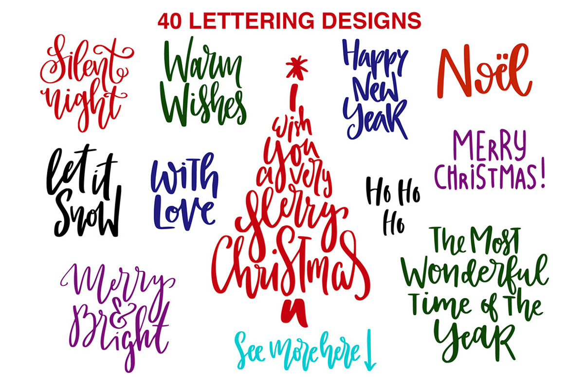 Christmas Lettering Quotes & Clipart, a Decorative Illustration by PicByKate (Photo 2 of 7)