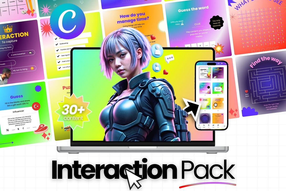 Interaction Pack Canva Templates, a Social Media Template by Virall (Photo 1 of 10)