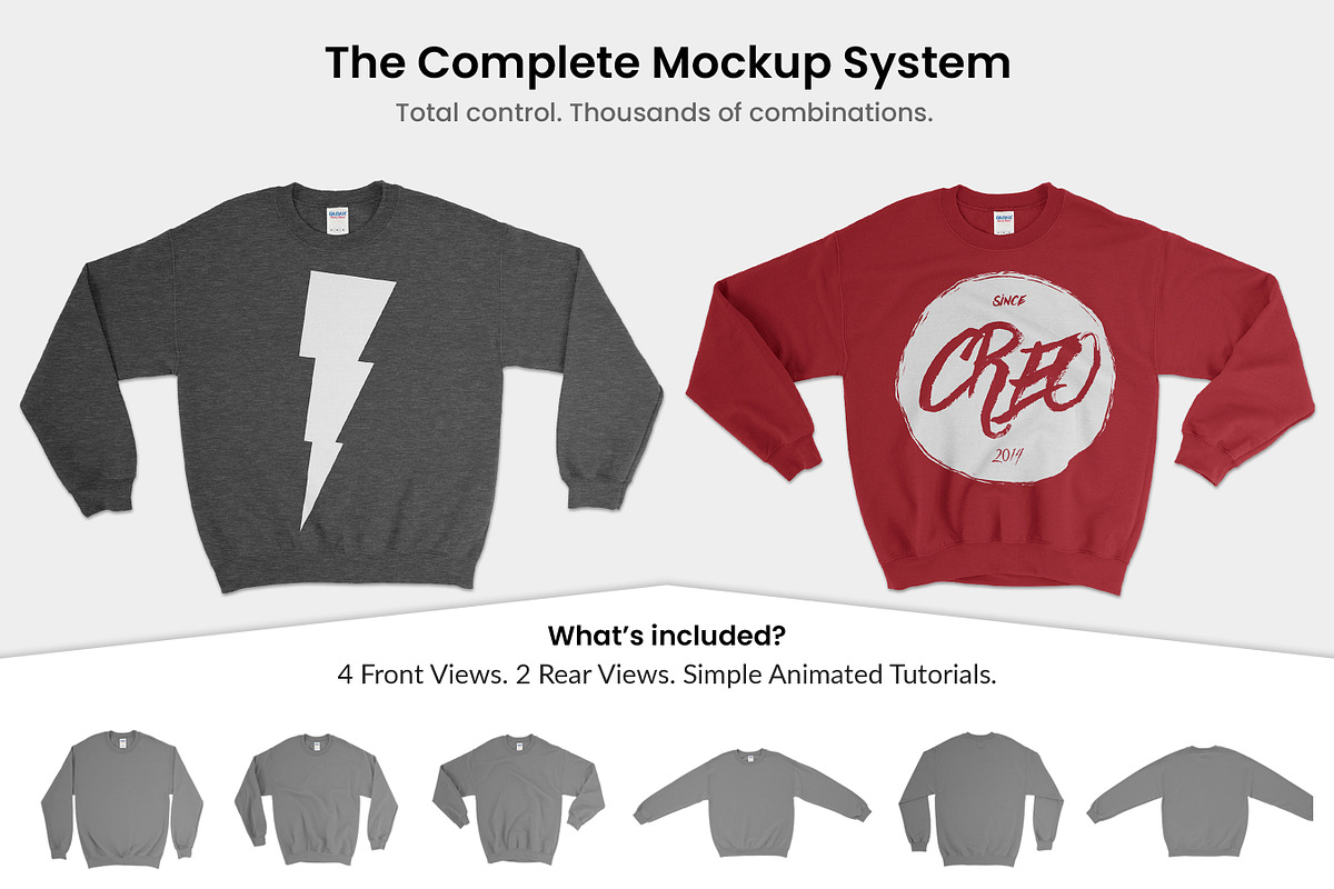 Gildan 18000 Crewneck Sweatshirt, a Hoody Mockup by Photific (Photo 3 of 6)