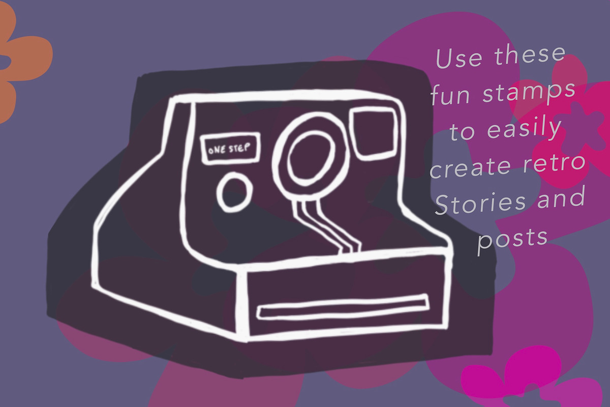 Retro illustration stamps bundle, a Brush Add-On by Sofs designs (Photo 5 of 7)