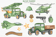 Military transport watercolor, a Transportation Illustration by Marina Ermakova (Thumbnail 3 of 9)