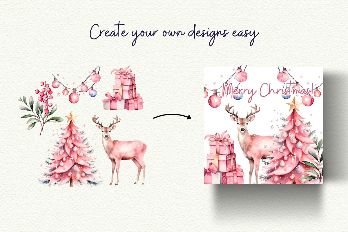 Coquette Pink Christmas Clipart, an Object Graphic by Anna Design Studio (Photo 7 of 8)